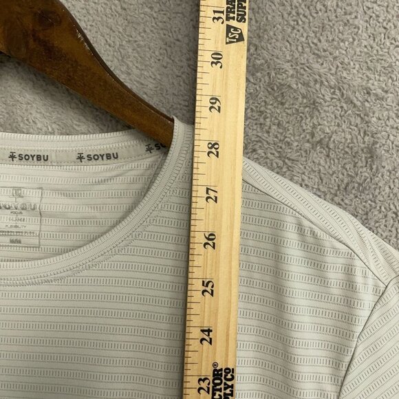 NWOT Soybu Men's M Light Grey Performance Active T-Shirt Striped - Picture 3 of 8
